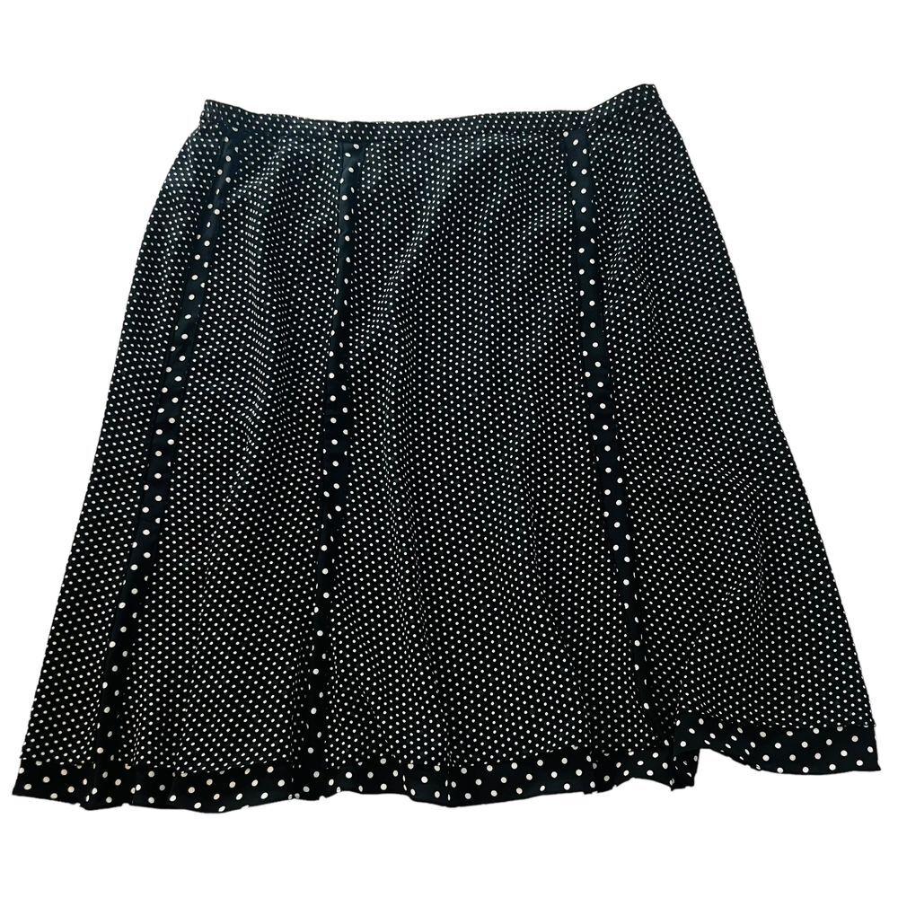 Adrianna Papell Woman‎ Elastic Waist Black White Polkadot Skirt Plus Size 20W